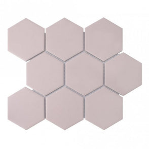 Hexagon Matt Pink Mosaic (9.5cm x 9.5cm) 29.5cm x 25.6cm Wall & Floor Tile