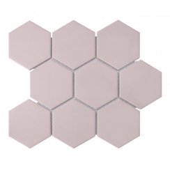 Hexagon Matt Pink Mosaic (9.5cm x 9.5cm) 29.5cm x 25.6cm Wall & Floor Tile