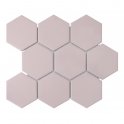 Hexagon Matt Pink Mosaic (9.5cm x 9.5cm) 29.5cm x 25.6cm Wall & Floor Tile