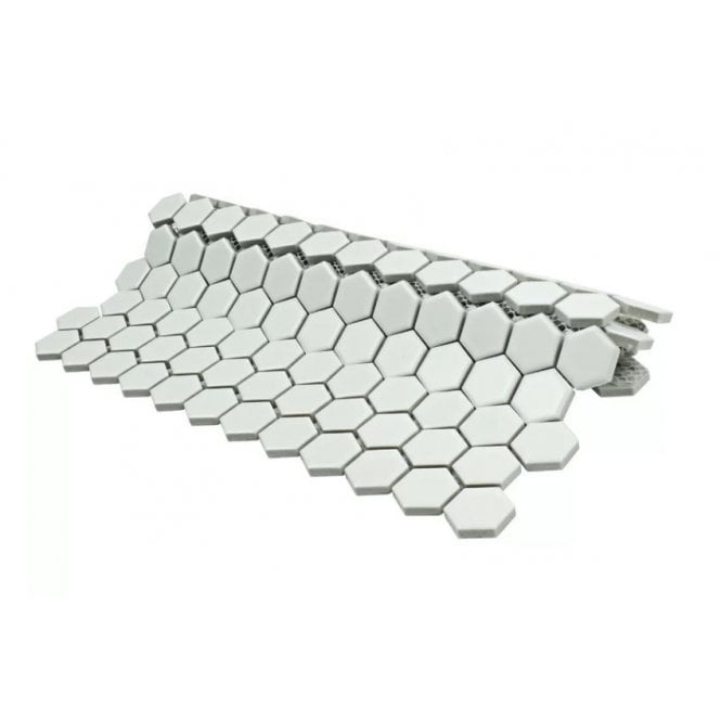 Hexagon Matt White 30cm x 26cm (2.3cm x 2.6cm) Mosaic Tile