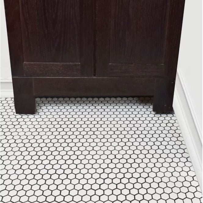 Hexagon Matt White 30cm x 26cm (2.3cm x 2.6cm) Mosaic Tile