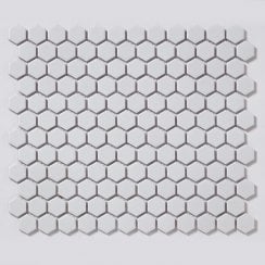 Hexagon Matt White 30cm x 26cm (2.3cm x 2.6cm) Mosaic Tile