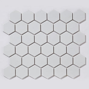 Hexagon Matt White 32.5cm x 28.1cm (5.1 cm x 5.9cm) Mosaic Tile