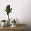 Hexagon Matt White 32.5cm x 28.1cm (5.1 cm x 5.9cm) Mosaic Tile