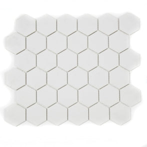 Hexagon Matt White 32.5cm x 28.1cm (5.1cm x 5.1cm) Mosaic Tile