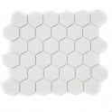 Hexagon Matt White 32.5cm x 28.1cm (5.1cm x 5.1cm) Mosaic Tile