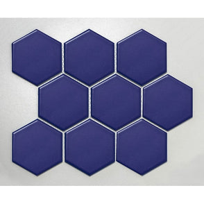 Hexagon Oxford Blue Matt Mosaic (9.5cm x 9.5cm) 29.5cm x 25.6cm Wall & Floor Tile