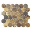 Hexagon Oxidised Gold (5.1cm x 5.9cm) 29.5cm x 30.5cm Mosaic Tile