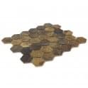 Hexagon Oxidised Gold (5.1cm x 5.9cm) 29.5cm x 30.5cm Mosaic Tile