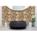 Hexagon Oxidised Gold (5.1cm x 5.9cm) 29.5cm x 30.5cm Mosaic Tile
