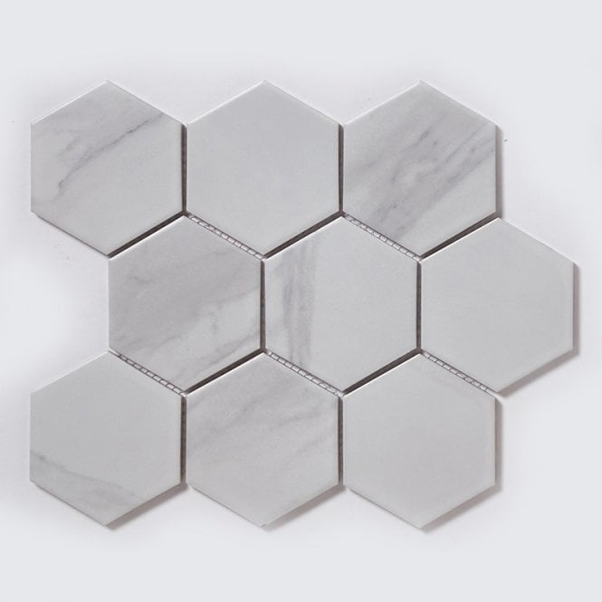 Hexagon Staturio Matt (9.5cm x 9.5cm) 29.5cm x 25.6cm Mosaic Tile