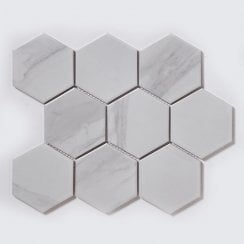 Hexagon Staturio Matt (9.5cm x 9.5cm) 29.5cm x 25.6cm Mosaic Tile
