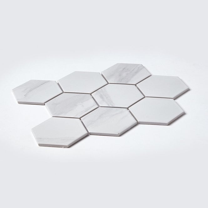 Hexagon Staturio Matt (9.5cm x 9.5cm) 29.5cm x 25.6cm Mosaic Tile