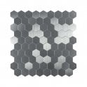 Hexagon Steel Mosaic 30cm x 30cm Peel & Stick Mosaic Tile