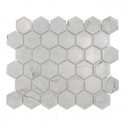 Hexagon Tablet Statuario (5.1 cm x 5.9cm) 30cm x 28cm Mosaic Tile JOB LOT DEAL 2Sq/M