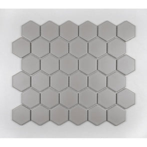 Hexagon Taupe Matt (5.1 cm x 5.9cm) 32cm x 28cm Mosaic Tile