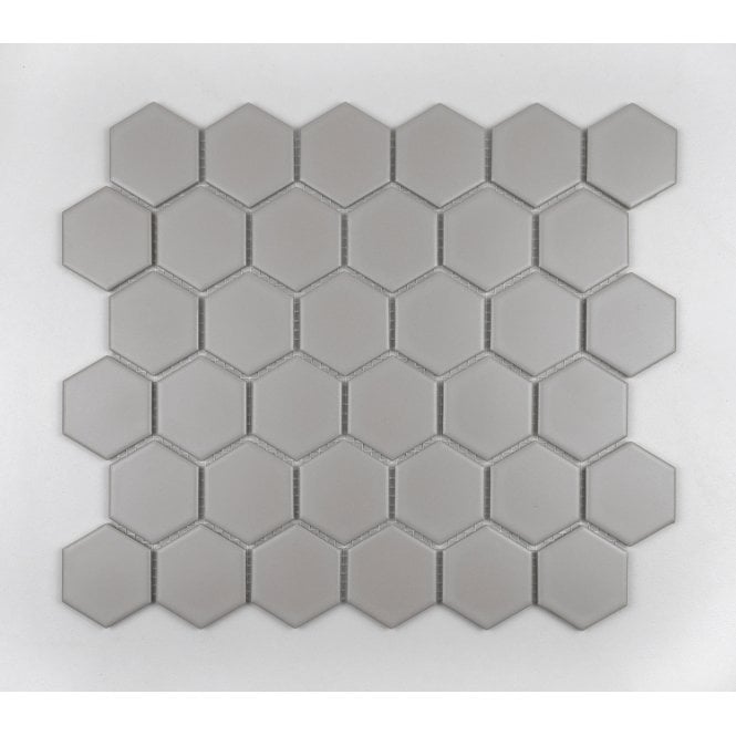 Hexagon Taupe Matt (5.1 cm x 5.9cm) 32cm x 28cm Mosaic Tile