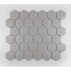 Hexagon Taupe Matt (5.1 cm x 5.9cm) 32cm x 28cm Mosaic Tile