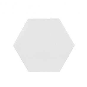 British Ceramic Tile Hexagon White 175mm x 202mm Multi-Use Tile