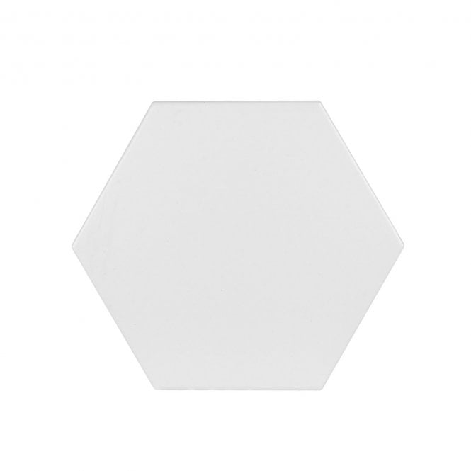 British Ceramic Tile Hexagon White 175mm x 202mm Multi-Use Tile