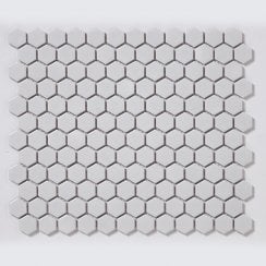 Hexagon White Gloss 30cm x 26cm (2.3cm x 2.3cm) Mosaic Tile