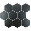 Hexagon XL Matt Black 29.55cm x 25.6cm (9.5cm x 11cm) Mosaic Tile