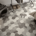 Equipe Hexatile Cement Black 17.5cm x 20cm Wall and Floor Tile