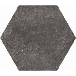 Equipe Hexatile Cement Black 17.5cm x 20cm Wall and Floor Tile