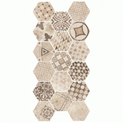 Equipe Hexatile Cement Garden Sand 17.5cm x 20cm Wall and Floor Tile