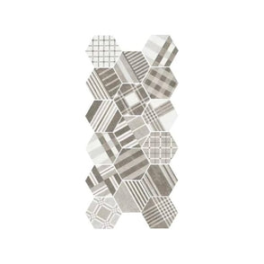 Equipe Hexatile Cement Geo Grey 17.5cm x 20cm Wall and Floor Tile