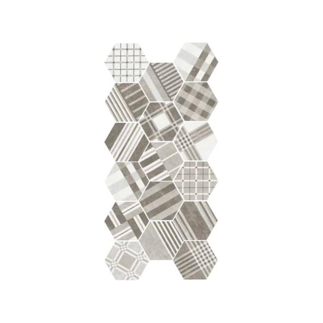 Equipe Hexatile Cement Geo Grey 17.5cm x 20cm Wall and Floor Tile