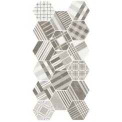 Equipe Hexatile Cement Geo Grey 17.5cm x 20cm Wall and Floor Tile