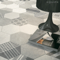 Equipe Hexatile Cement Geo Grey 17.5cm x 20cm Wall and Floor Tile