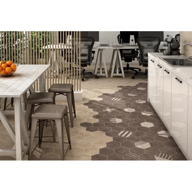 Equipe Hexatile Cement Mud 17.5cm x 20cm Wall and Floor Tile