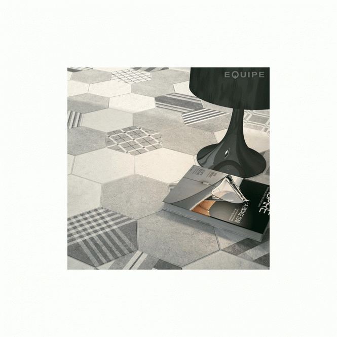 Hexatile Cement White 17.5cm x 20cm Wall and Floor Tile
