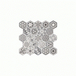 Hexatile Harmony Black and White 17.5cm x 20cm Floor Tile