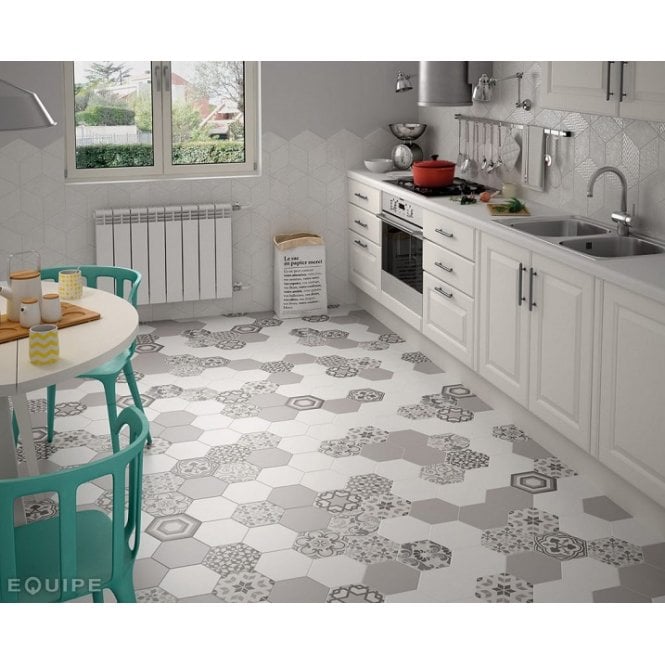 Hexatile Matt Grey 17.5cm x 20cm Wall and Floor Tile
