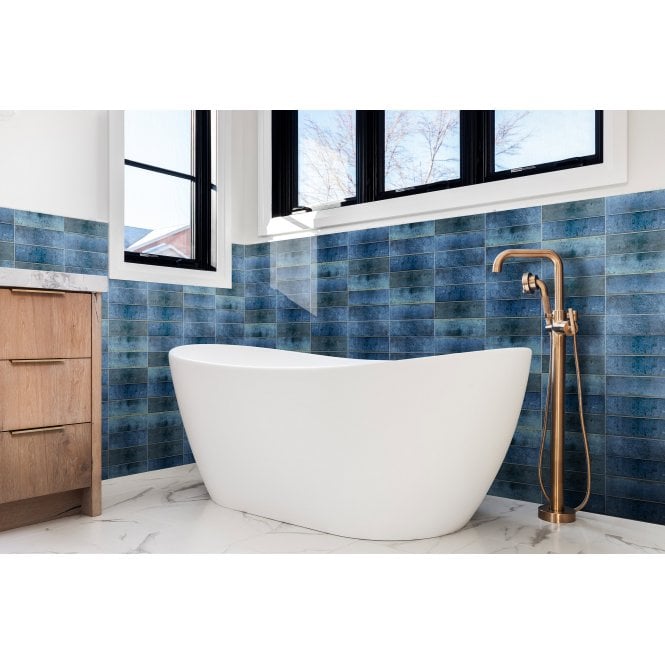 Hope Blue 7.5cm x 30cm Wall Tile
