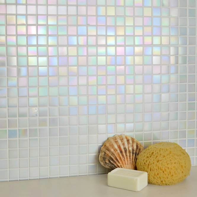 Hot Melt Iridescent Pearl 32.7cm x 32.7cm Mosaic Tile