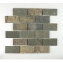 Indian Slate Multicolour (4.8cm x 9.8cm) 30.2cm x 30.2cm Wall & Floor Mosaic Sheet