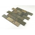 Indian Slate Multicolour (4.8cm x 9.8cm) 30.2cm x 30.2cm Wall & Floor Mosaic Sheet