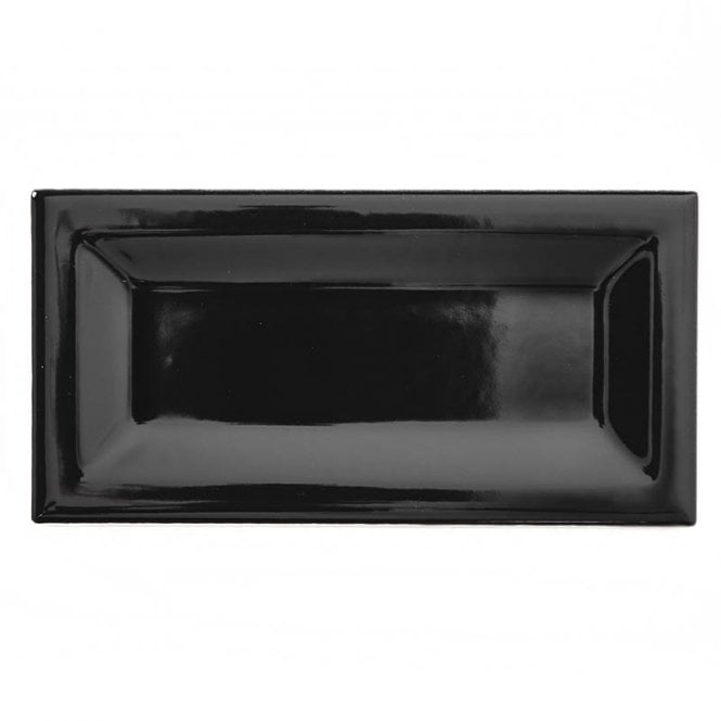 Equipe InMetro Black Glazed 7.5cm x 15cm Wall Tile