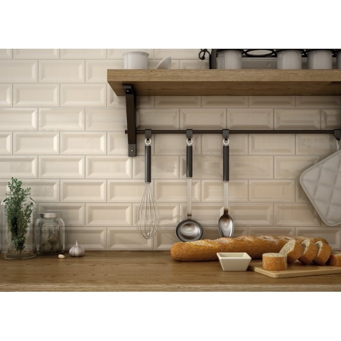Equipe InMetro Cream Glazed 7.5cm x 15cm Wall Tile