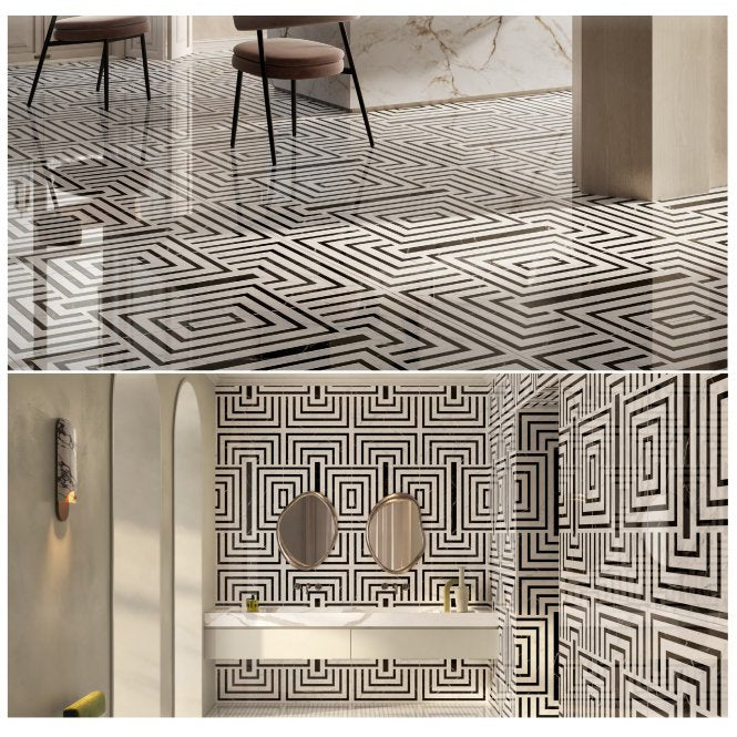Italian Design Intarsi Vinci 60cm x 120cm Wall and Floor Tile