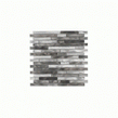 Interlocking Aluminium Brushed Steel Silver Grey Mix 30cm x 30cm Mosaic