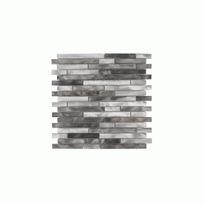Interlocking Aluminium Brushed Steel Silver Grey Mix 30cm x 30cm Mosaic
