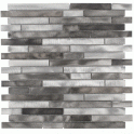 Interlocking Aluminium Brushed Steel Silver Grey Mix 30cm x 30cm Mosaic