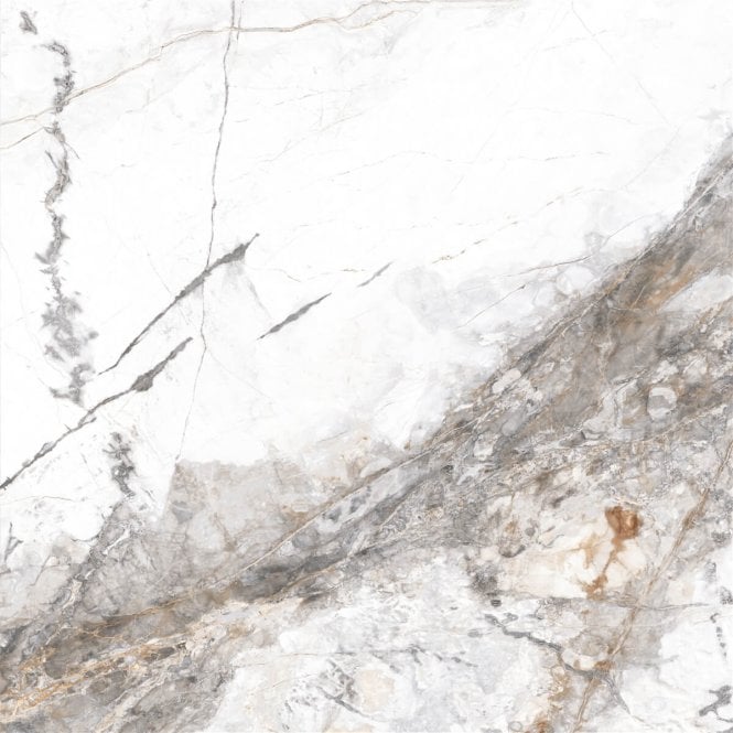 Invisible Marble Gloss Porcelain 60cm x 60cm Wall & Floor Tile