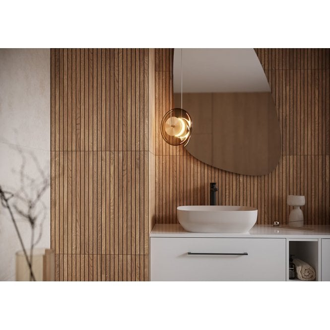 Japandi Brown Small Matt 29.8cm x 59.8cm Wall Tile