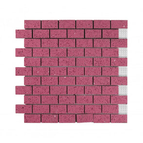 Gulfstone Jordan Pink Brick Quartz 30cm x 30cm (4.8m x 2.3cm) Mosaic Tile